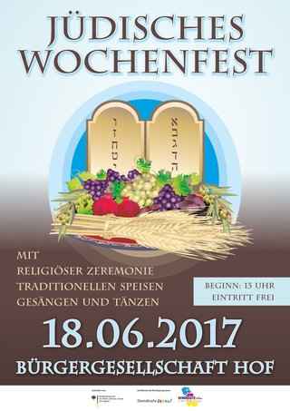 Einladung zum Jüdischen Wochenfest in der Stadt Hof